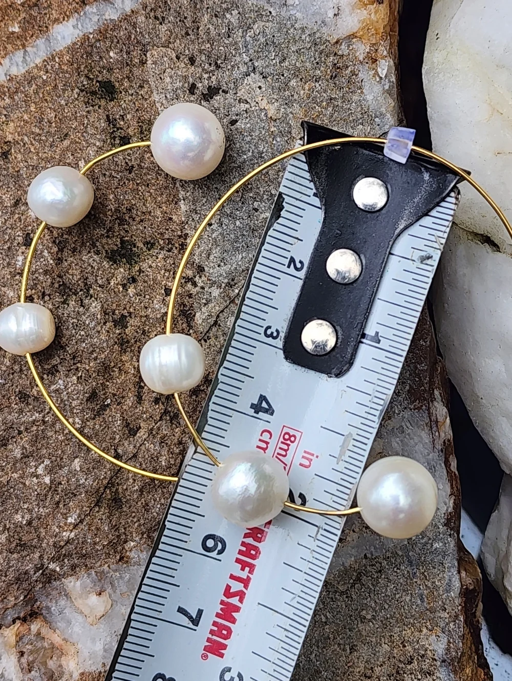 Cult Gaia Natural Irregular Shape Nubia Earring Freshwater Pearl Gold Hoop